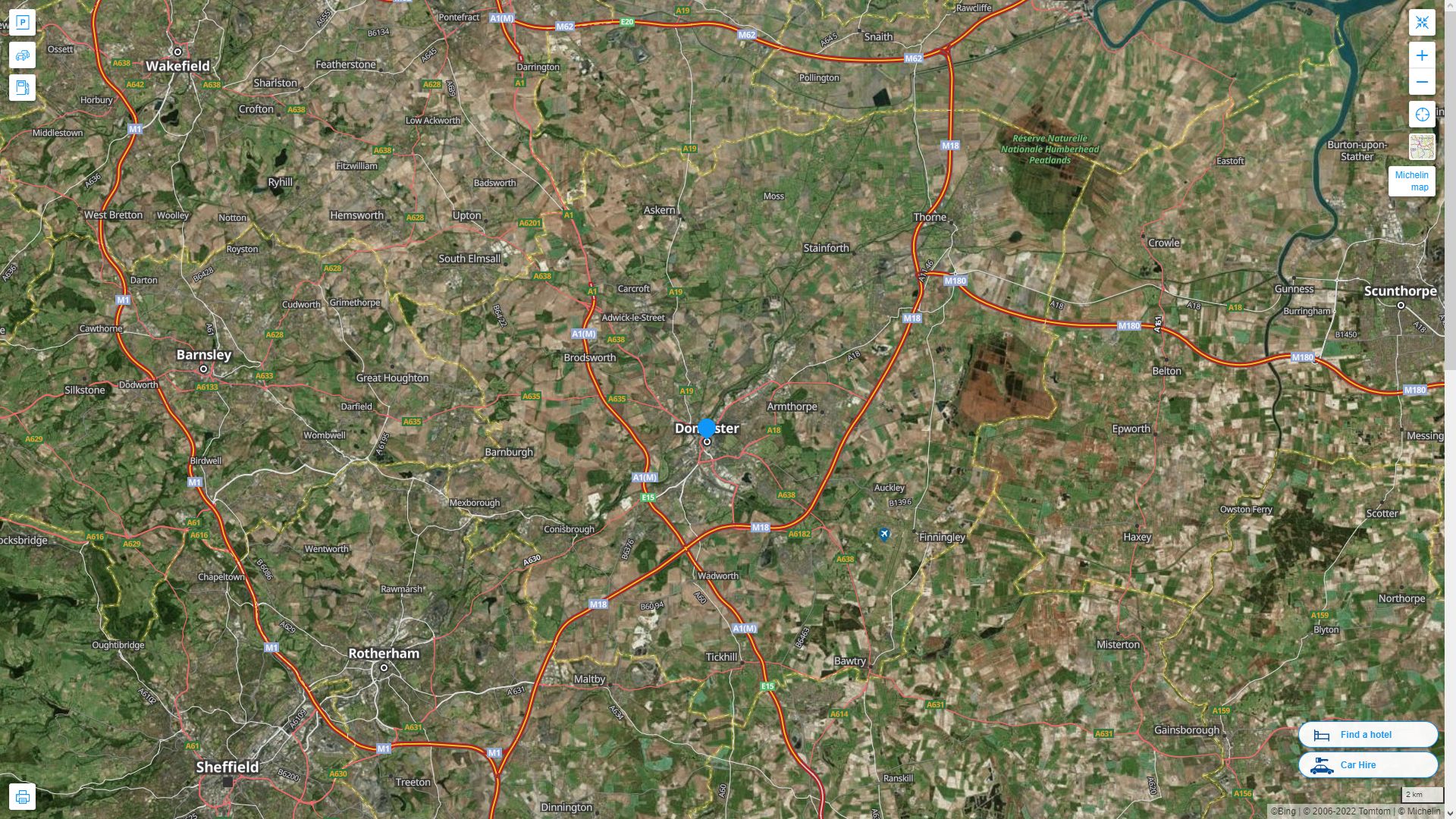 Doncaster Highway and Road Map with Satellite View